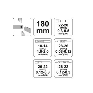 Replės 180 mm, 3 rūšių antgaliams YT-2255 YATO