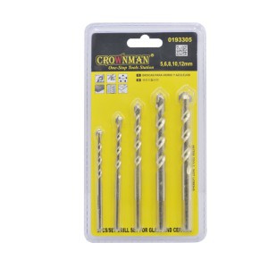 Grąžtai stiklui ir keramikai 5 vnt.  5,6,8,10,12mm YG6X 0193305 0813305 Crownman