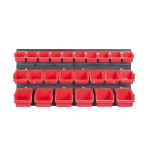 Dėžutės smulkioms detalėms 24 vnt su tvirtinimo sistema ant sienos Kistenberg