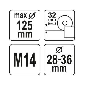 Apsauga pjovimo nuo dulkių reguliuojama M14 115/125 mm YT-82992 YATO