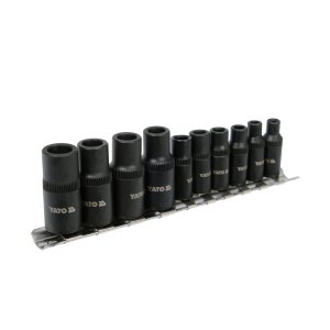 Adapterių rinkinys sriegikliams 6.3 mm (1/4") 10 mm (3/8") 10 vnt. YT-29280 YATO