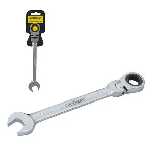Raktas plokščias-kilpinis lankstus su terkšle 13 mm 0412113 Crownman (10)  canc