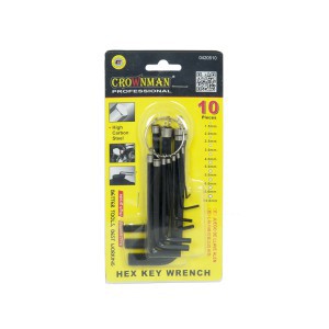 Raktai šešiakampiai 10 vnt. 1.5-10 mm IMBUS 0420510 Crownman (12)