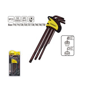 Raktai TORX 9 vnt. T10-T50 ilgi 0440339 Crownman (6)