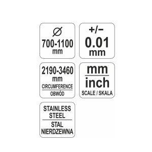 Matuoklė juostinė diametrui ir perimetrui 2190-3460 mm YT-71702 YATO