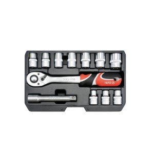Galvučių rinkinys 12 vnt. 1/2" 10-24 mm su rankena YT-38671 YATO