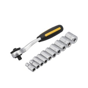 Galvučių rinkinys 11 vnt. 1/4" 5-14 mm su rankena 1/4" 150 mm  CrV 58600