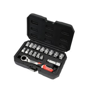 Kiauryminių galvučių rinkinys daugiafunkcinės 1/4", 3/8" 17 vnt. YT-38653 YATO