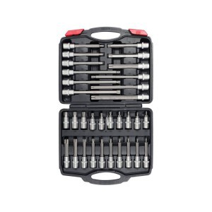 Įpresuotų antgalių rinkinys 12,5 mm 1/2" T-star Torx 32 vnt. YT-77541 YATO