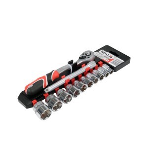 Galvučių rinkinys 12 vnt. 3/8" su rankena CrV YT-38683 YATO