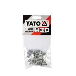 Kniedės aliumininės srieginės M5 20 vnt. YT-36453 YATO
