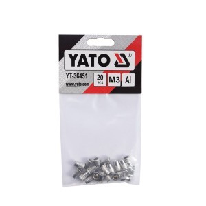 Kniedės aliumininės srieginės M3 20 vnt. YT-36451 YATO