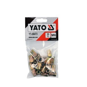 Kniedės plieninės  M6 20 vnt. YT-36473 YATO
