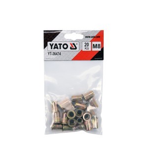 Kniedės plieninės  M8 20 vnt. YT-36474 YATO