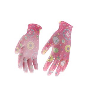 Перчатки огородные, 8"-темно-розовые