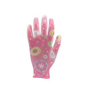 Перчатки огородные, 8"-темно-розовые