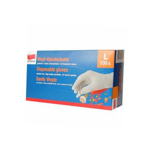 Pirštinės vienkartinės vinilinės be pudros L 100 vnt Quickpack 18319
