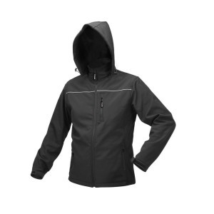 Striukė SOFTSHELL juoda su kapišonu XL dydis YT-79553 YATO