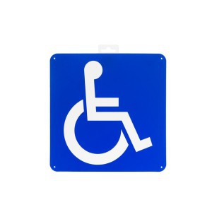 Ženklas neįgaliesiems plastikinis 25x25 cm 295507