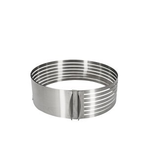 Konditerinis žiedas torto biskvito pjaustymui reguliuojamas D24-30 cm H8 KP0070