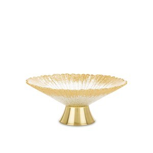 Dubuo ant kojelės stiklinis baltos/aukso spl. 10x25x25 cm 180028