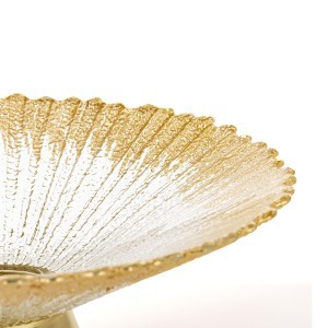 Dubuo ant kojelės stiklinis baltos/aukso spl. 10x25x25 cm 180028