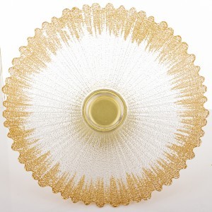 Dubuo ant kojelės stiklinis baltos/aukso spl. 14x32x32 cm 180029