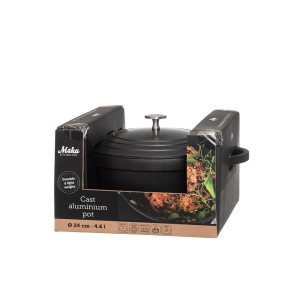 Puodas su dangčiu D24 cm 4,6 l lietas aliuminis Maku 638108