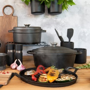 Grilio keptuvė ketaus 30x37,5x2 cm (tinka visų tipų viryklėms) Ambition 68606