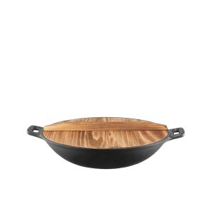Keptuvė D32 cm WOK su dangčiu, ketaus Ambition 68602
