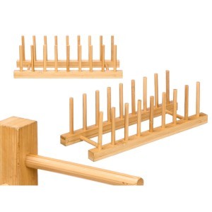 Stovas lėkštėms ir dangčiams 12x33x10 cm bambukinis Kinvara 13096