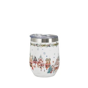 Puodelis - termosas metalinis Žiemos miestelis 330 ml DUO KLD