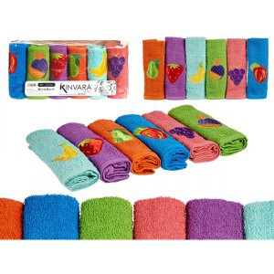 Rankšluostis virtuvei rinkinys 6 vnt 50x50 cm medvilnė Vaisiai Kinvara 77343