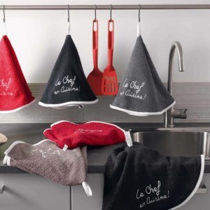 Rankšluostis virtuvei medvilninis D60 cm CUISTOT pilkas douceur d'intérieur