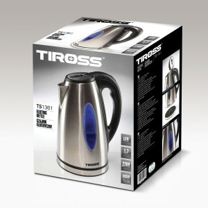Virdulys elektrinis metalinis 1,7 L TIROSS TS1361