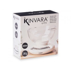 Svarstyklės virtuvinės su indu 5 kg 2 l (mix) Kinvara 76595