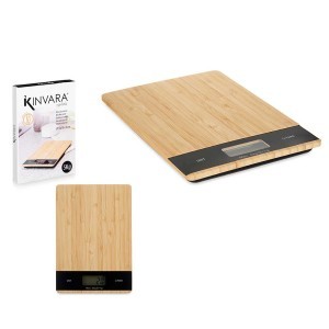Svarstyklės virtuvinės skaitmeninės bambukinės 5 kg 2x15x22 cm Kinvara 86981