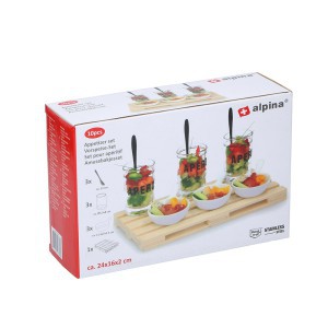 Indų rinkinys užkandžiams 10 vnt. 28x15x2 cm ALPINA 871125217380