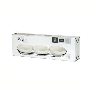 Indų rinkinys užkandžiams (porcelianiniai dubenėliai 3 vnt 350 ml) Vessia 86516