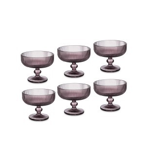 Indelis ledams/desertui 6vnt 310 ml stiklas, rausvos spalvos Vivalto 84923