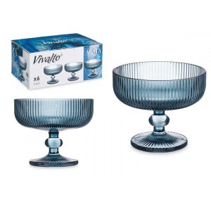 Indelis ledams/desertui 6vnt 310 ml stiklas, mėlynos spalvos Vivalto 84929