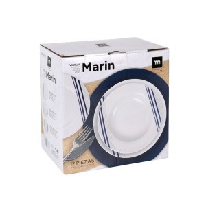 Indų rinkinys 12 vnt. 4-iems asm. (servizas) porcelianas Mediterranea 9211D1202