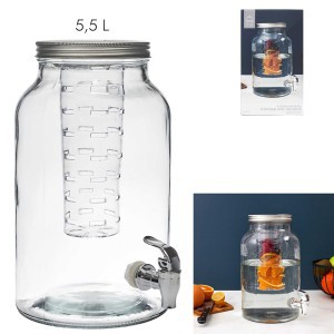 Indas stiklinis skysčiams su kraniuku su filtru 5,5 L talpos KA5854
