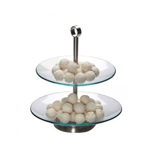 Padėklas stiklinis 2 aukštų 25x25x27 cm LEILA Ambition 69894