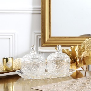 Saldaininės 2 vnt. su padėklu 26x14x16,5 cm Home Deco KA0271