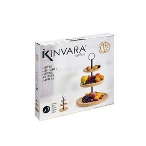 Padėklas bambukinis 3 aukštų 25x25x37 cm Kinvara 92281