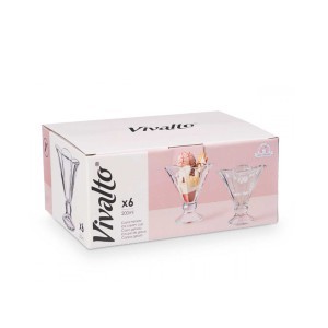 Indelis ledams/desertui 6vnt 200 ml stiklas Vivalto 41334