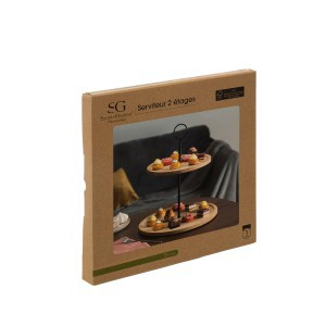 Padėklas bambukinis 2 aukštų D25,5xH30 cm Secret de Gourmet 188452