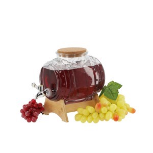 Indas stiklinis skysčiams su kraniuku ir stoveliu 3 L (statinaitė) ZIX1746