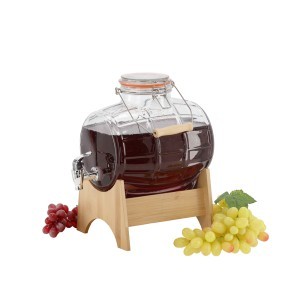 Indas stiklinis skysčiams su kraniuku ir stoveliu 5 L (statinaitė) ZIX1739